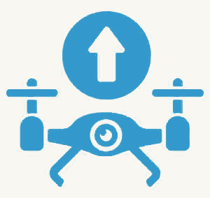 Drone icon with up arrow